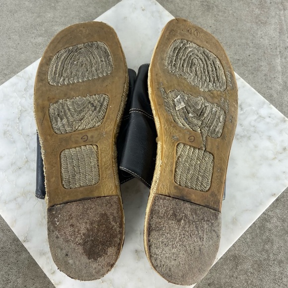 LAST DAY!!!    Coach Black Leather Espadrille Slide Sandals - Picture 10 of 11